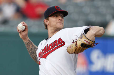 Zach Plesac #34 of the Cleveland Indians (Photo by Ron Schwane/Getty Images)