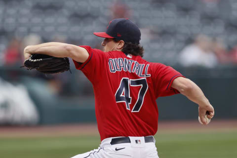 Cal Quantrill #47 of the Cleveland Indians (Photo by Ron Schwane/Getty Images)