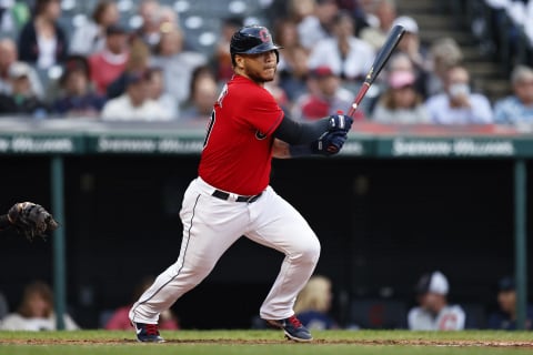 Harold Ramirez #10 of the Cleveland Indians (Photo by Ron Schwane/Getty Images)