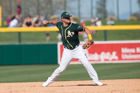 Sheldon Neuse #21 of the Oakland Athletics (Photo by Michael Zagaris/Oakland Athletics/Getty Images)