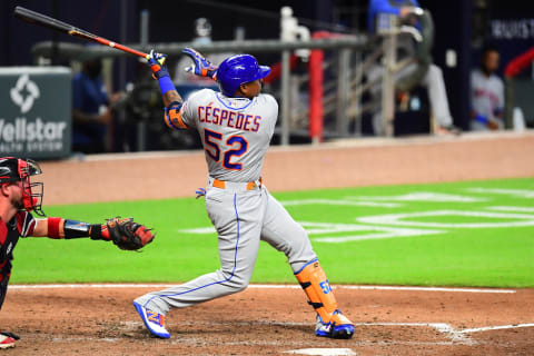 Yoenis Cespedes #52 of the New York Mets (Photo by Scott Cunningham/Getty Images)