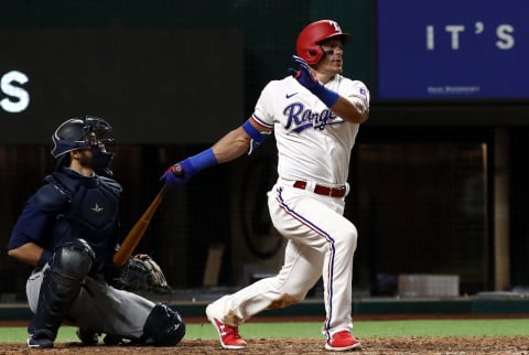 Derek Dietrich #32 of the Texas Rangers (Photo by Ronald Martinez/Getty Images)