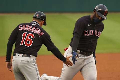 Franmil Reyes #32 of the Cleveland Indians (Photo by Gregory Shamus/Getty Images)