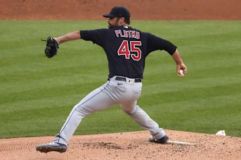 Adam Plutko #45 of the Cleveland Indians (Photo by Gregory Shamus/Getty Images)