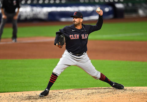 Oliver Perez #39 of the Cleveland Indians (Photo by Joe Sargent/Getty Images)