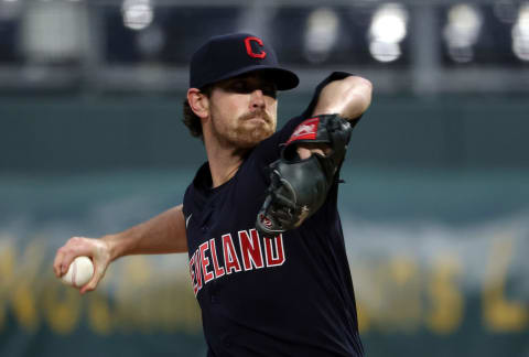 Starting pitcher Shane Bieber #57 of the Cleveland Indians (Photo by Jamie Squire/Getty Images)