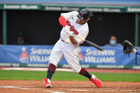 Josh Naylor #31 of the Cleveland Indians (Photo by Jason Miller/Getty Images)