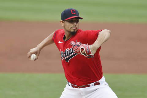 Carlos Carrasco #21 of the Cleveland Indians (Photo by Ron Schwane/Getty Images)