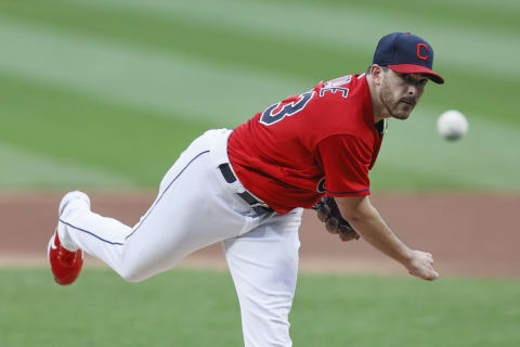 Aaron Civale #43 of the Cleveland Indians (Photo by Ron Schwane/Getty Images)