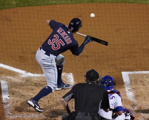 Oscar Mercado #35 of the Cleveland Indians (Photo by Nuccio DiNuzzo/Getty Images)