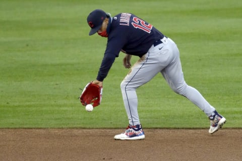 Francisco Lindor #12 of the Cleveland Indians (Photo by Duane Burleson/Getty Images)