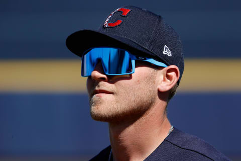 Infielder Jake Bauers #10 of the Cleveland Indians (Photo by Christian Petersen/Getty Images)