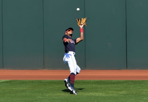 Oscar Mercado #35 of the Cleveland Indians (Photo by Norm Hall/Getty Images)