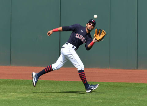 Oscar Mercado #35 of the Cleveland Indians (Photo by Norm Hall/Getty Images)