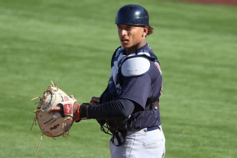 Bo Naylor #80 of the Cleveland Indians (Photo by Abbie Parr/Getty Images)