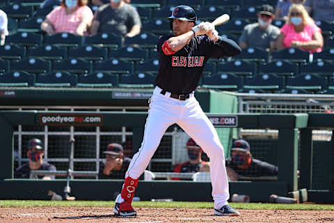 Bradley Zimmer #4 of the Cleveland Indians (Photo by Abbie Parr/Getty Images)