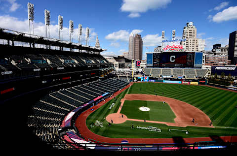 A general view of Progressive Field home of the Cleveland Indians (Photo by Emilee Chinn/Getty Images)