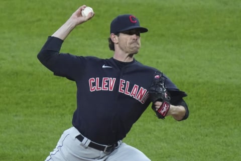 Shane Bieber #57 of the Cleveland Indians (Photo by Nuccio DiNuzzo/Getty Images)