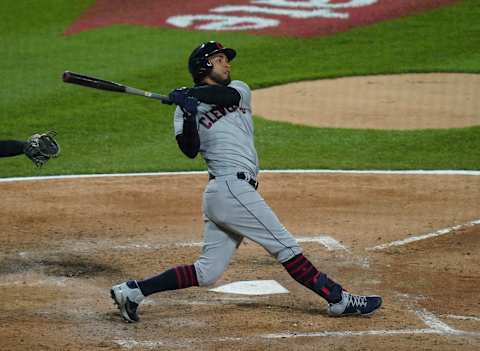 Eddie Rosario #9 of the Cleveland Indians (Photo by Nuccio DiNuzzo/Getty Images)