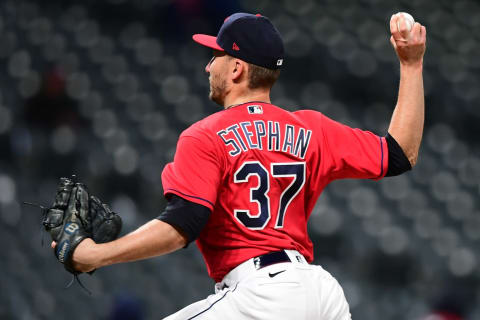 Trevor Stephan #37 of the Cleveland Indians (Photo by Emilee Chinn/Getty Images)