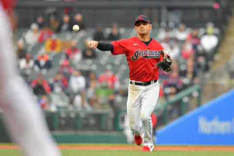 Shortstop Andres Gimenez #0 of the Cleveland Indians (Photo by Jason Miller/Getty Images)