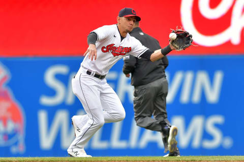 Shortstop Andres Gimenez #0 of the Cleveland Indians (Photo by Jason Miller/Getty Images)