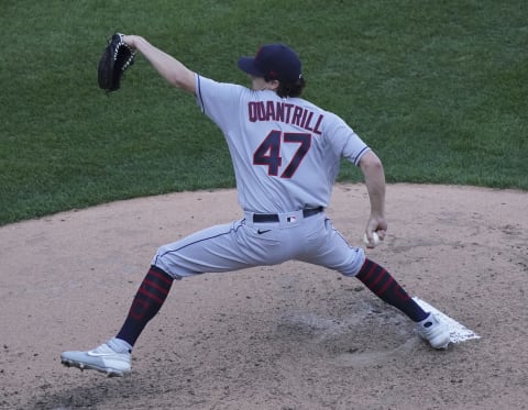 Cal Quantrill #47 of the Cleveland Indians (Photo by Nuccio DiNuzzo/Getty Images)