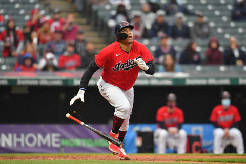 Josh Naylor #22 of the Cleveland Indians (Photo by Jason Miller/Getty Images)