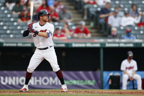 Jordan Luplow #8 of the Cleveland Indians (Photo by Ron Schwane/Getty Images)