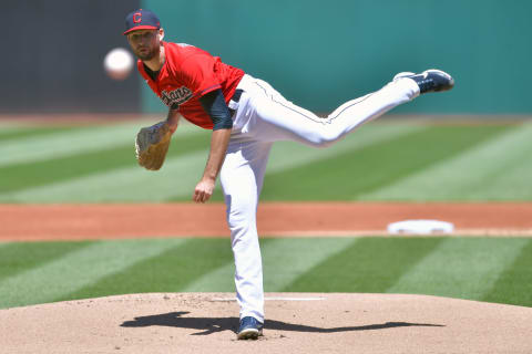 Starting pitcher Sam Hentges #31 of the Cleveland Indians (Photo by Jason Miller/Getty Images)