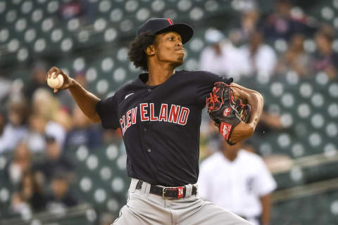 Triston McKenzie #24 of the Cleveland Indians (Photo by Nic Antaya/Getty Images)