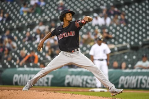 Triston McKenzie #24 of the Cleveland Indians (Photo by Nic Antaya/Getty Images)