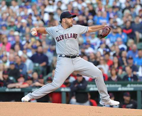 Starting pitcher Aaron Civale #43 of the Cleveland Indians (Photo by Jonathan Daniel/Getty Images)