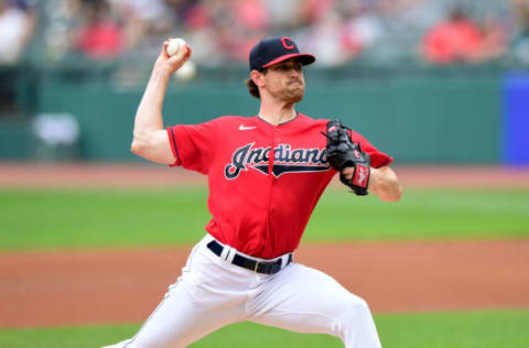 Shane Bieber #57 of the Cleveland Indians (Photo by Emilee Chinn/Getty Images)