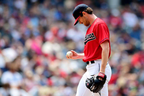 Shane Bieber #57 of the Cleveland Indians (Photo by Emilee Chinn/Getty Images)