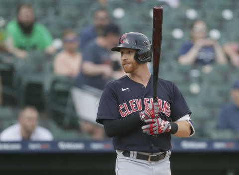 Jordan Luplow #8 of the Cleveland Indians (Photo by Duane Burleson/Getty Images)