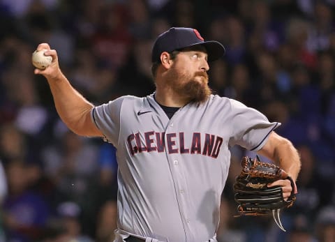 Bryan Shaw #27 of the Cleveland Indians (Photo by Jonathan Daniel/Getty Images)