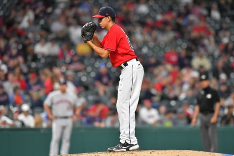 Relief pitcher Justin Garza #63 of the Cleveland Indians (Photo by Jason Miller/Getty Images)