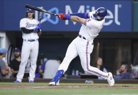 Joey Gallo #13 of the Texas Rangers (Photo by Ron Jenkins/Getty Images)