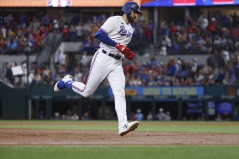 Cleveland Indians trade target Joey Gallo #13 of the Texas Rangers (Photo by Ron Jenkins/Getty Images)