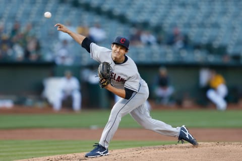 Eli Morgan #49 of the Cleveland Indians (Photo by Lachlan Cunningham/Getty Images)