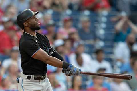 Starling Marte #6 of the Miami Marlins (Photo by Mitchell Leff/Getty Images)