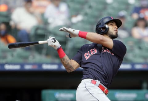 Eddie Rosario #9 of the Cleveland Guardians (Photo by Duane Burleson/Getty Images)