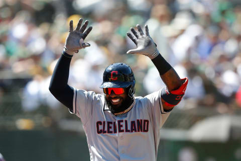 Franmil Reyes #32 of the Cleveland Indians (Photo by Lachlan Cunningham/Getty Images)