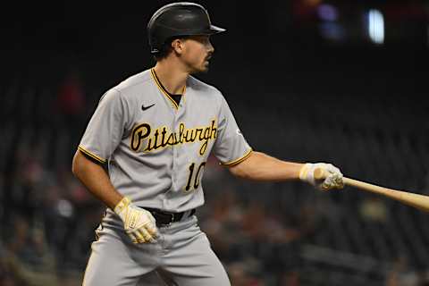 Bryan Reynolds #10 of the Pittsburgh Pirates (Photo by Norm Hall/Getty Images)