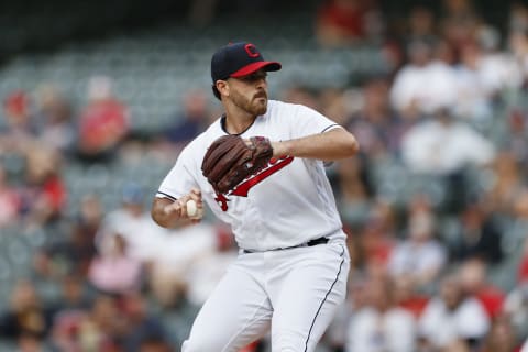 Starting pitcher Aaron Civale #43 of the Cleveland Indians (Photo by Ron Schwane/Getty Images)