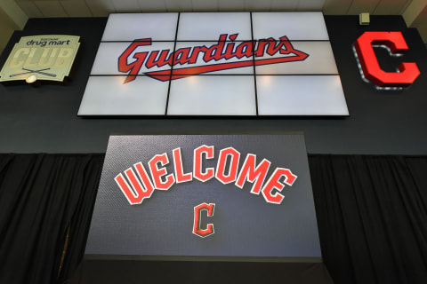 The Cleveland Indians announce their name change to the Cleveland Guardians (Photo by Jason Miller/Getty Images)