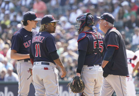 Pitching coach Carl Willis #51 of the Cleveland Indians (Photo by Nuccio DiNuzzo/Getty Images)