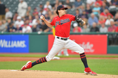 Starting pitcher Cal Quantrill #47 of the Cleveland Indians (Photo by Jason Miller/Getty Images)