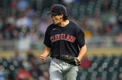 Cal Quantrill #47 of the Cleveland Indians (Photo by Brace Hemmelgarn/Minnesota Twins/Getty Images)